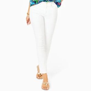 Lilly Pulitzer 29" South Ocean High-Rise Skinny Jeans - Resort White EUC Size 10